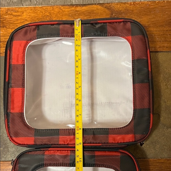 Lug Red and Black Checkered Toiletry Bag Set 3 piece nesting - Picture 5 of 8